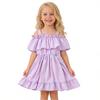 AGQT Toddler Girls Chiffon Dress Summer Beachwear Sundress Off Shoulder Princess Suspender Ruffle Tunic Dress Purple Size 3-4T view 1