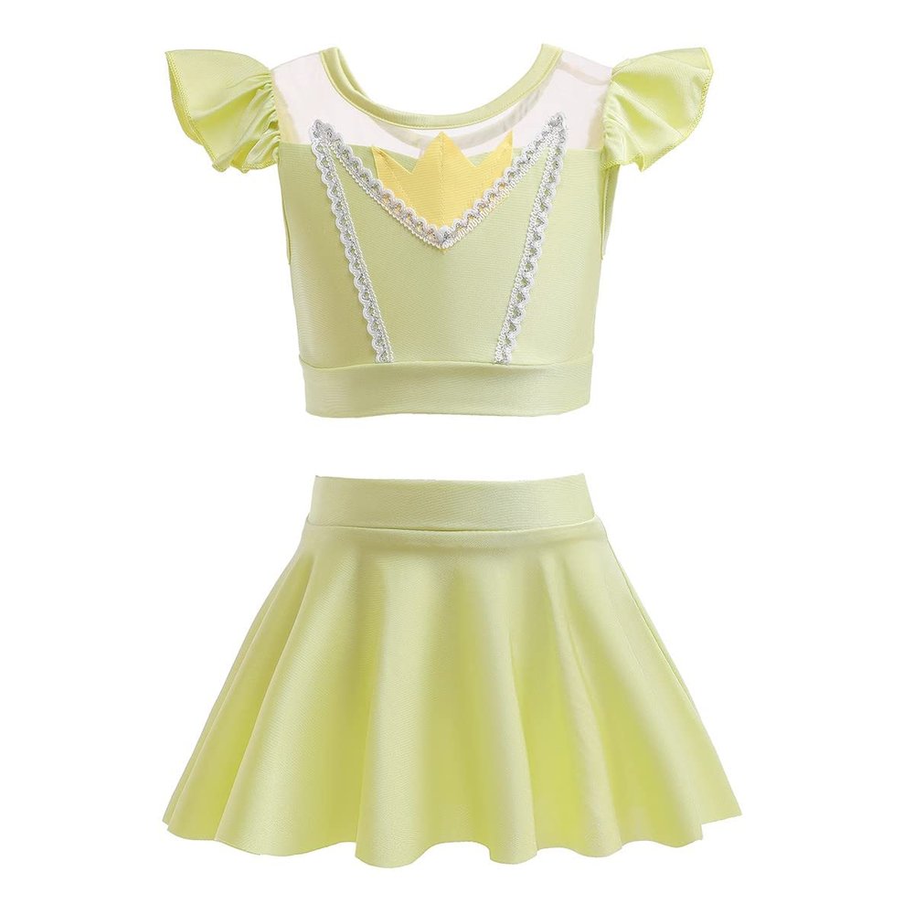 NEWEPIE Flower Fairy Princess Two-Piece Tankini Swimsuit for Baby Girls Swimwear Surf Beach Summer Swimming Bikini Set 18-24M