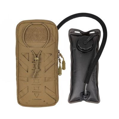 Tactical Hydration Pouch with Inner Bladder Water Bag Laser Cut MOLLE Hydration Pouch for Hiking Biking Running and Climbing (D:Coyote Brown)