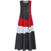 Long Dress for Women Summer Casual Plus Size Color Block Sleeveless Maxi Dresses with Pockets Grey view 2