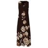 Boho Dress for Women Fashion Floral Sleeveless Summer V Neck Pockets Party Maxi Long Dresses Brown view 3