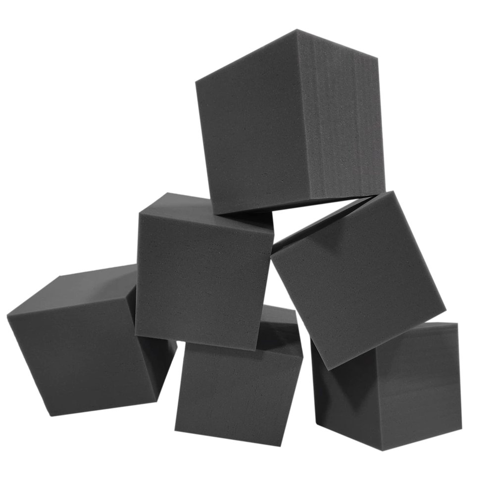 ENVIROLITE 6" Bulk Foam Cubes - Premium Quality Foam Cubes for Foam Pits | for BMX Pits, Trampoline Parks, Ninja Gyms, Gymnastics & Skatepark Foam Pits | 64 Foam Cubes, Charcoal
