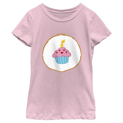 Fifth Sun Care Birthday Bear Girls Short Sleeve Tee Shirt, Light Pink, Medium