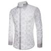 QWENTMTNTY Mens Mesh Shirt Button Down Long Sleeve Casual Fashion See-Through Lace Tops Hollow Flower Muscle Fitted T-Shirt view 1