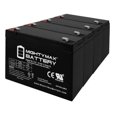 Mighty Max Battery 6V 12AH F2 Replacement Battery for Hubbell HP1250-4 Pack