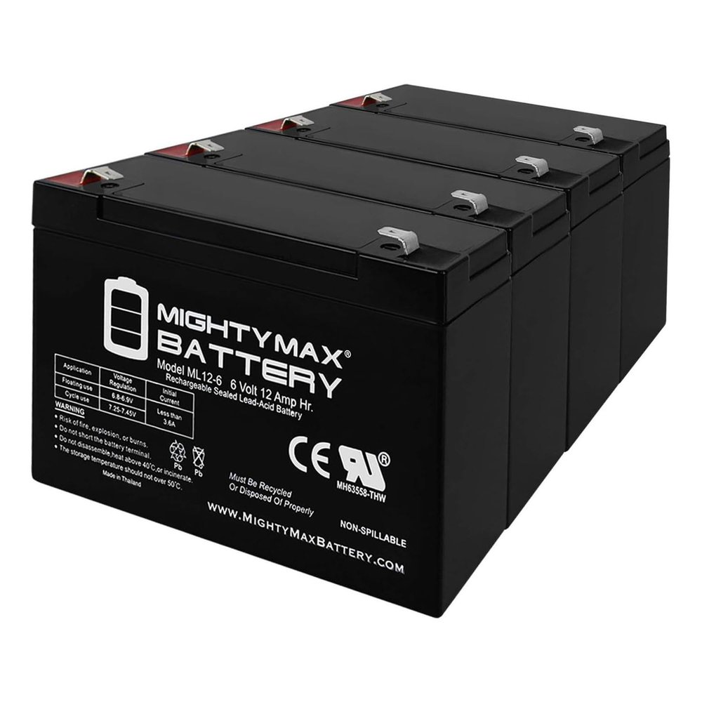 Mighty Max Battery 6V 12AH F2 Replacement Battery for Hubbell HP1250-4 Pack
