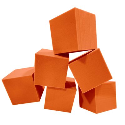 ENVIROLITE 6" Bulk Foam Cubes - Premium Quality Foam Cubes for Foam Pits | for BMX Pits, Trampoline Parks, Ninja Gyms, Gymnastics & Skatepark Foam Pits | 64 Foam Cubes, Orange