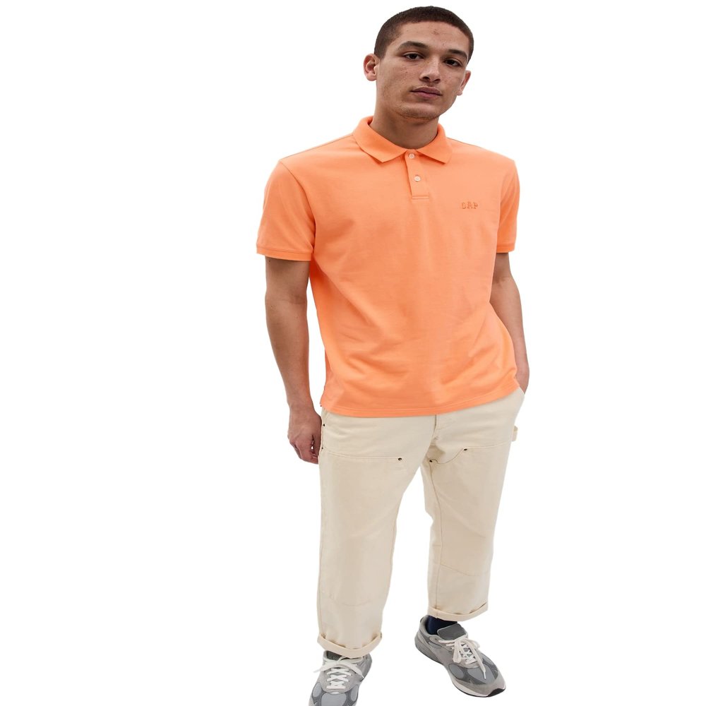 GAP Mens Logo Pique Polo ICY Orange M