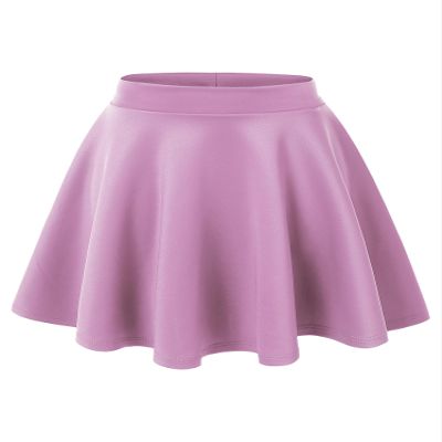 MBJ WB211 Women's Basic Versatile Stretchy Flared Skater Skirt for Girl S Lilac