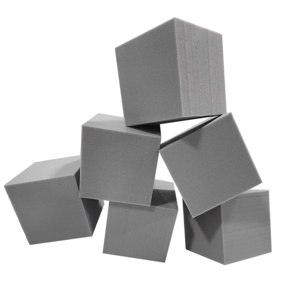 ENVIROLITE 6" Bulk Foam Cubes - Premium Quality Foam Cubes for Foam Pits | for BMX Pits, Trampoline Parks, Ninja Gyms, Gymnastics & Skatepark Foam Pits | 64 Foam Cubes, Light Grey