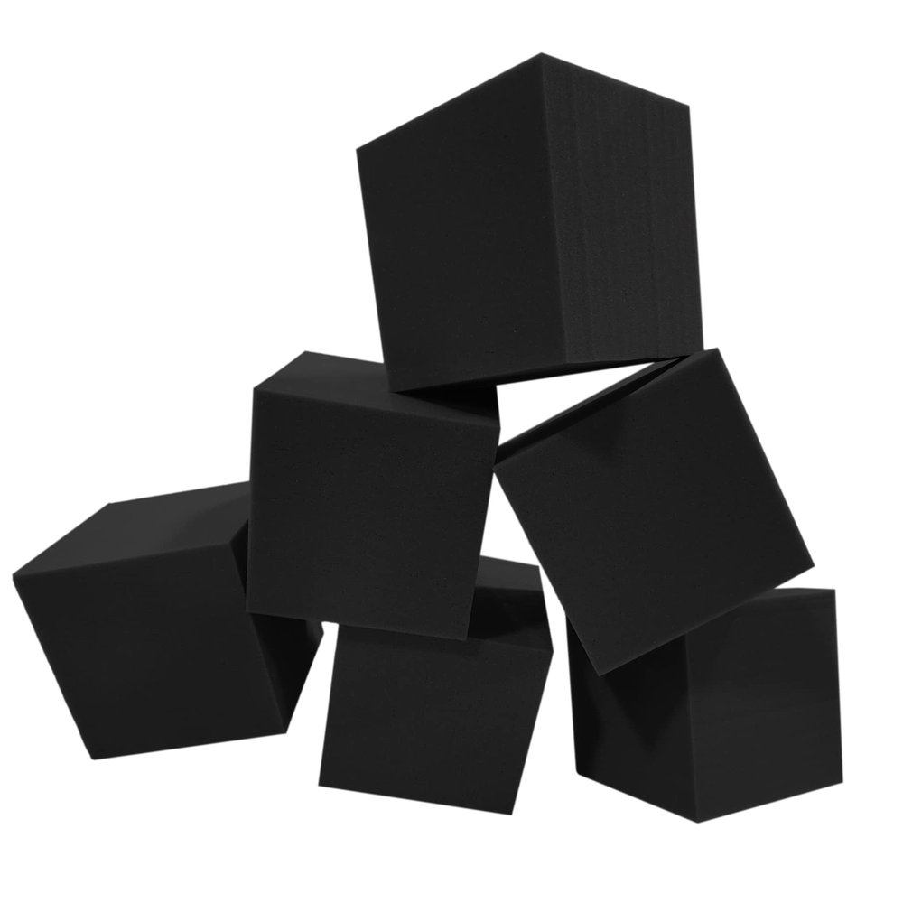 ENVIROLITE 6" Bulk Foam Cubes - Premium Quality Foam Cubes for Foam Pits | for BMX Pits, Trampoline Parks, Ninja Gyms, Gymnastics & Skatepark Foam Pits | 64 Foam Cubes, Black