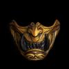 Half Face Samurai Mask Oni Mempo Japanese Ronin Demon NOH for Airsoft Paintball BB Gun Motorcycle Gold Joker KKD KK33 view 2