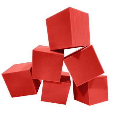 ENVIROLITE 6" Bulk Foam Cubes - Premium Quality Foam Cubes for Foam Pits | for BMX Pits, Trampoline Parks, Ninja Gyms, Gymnastics & Skatepark Foam Pits | 64 Foam Cubes, Red