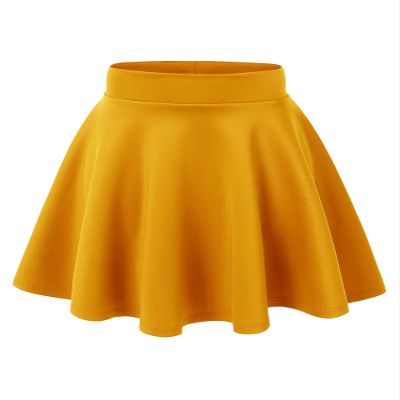 MBJ WB211 Women's Basic Versatile Stretchy Flared Skater Skirt for Girl XXXL Mustard