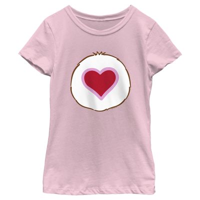 Care Bears Tenderheart Bear Girls Short Sleeve Tee Shirt Light Pink