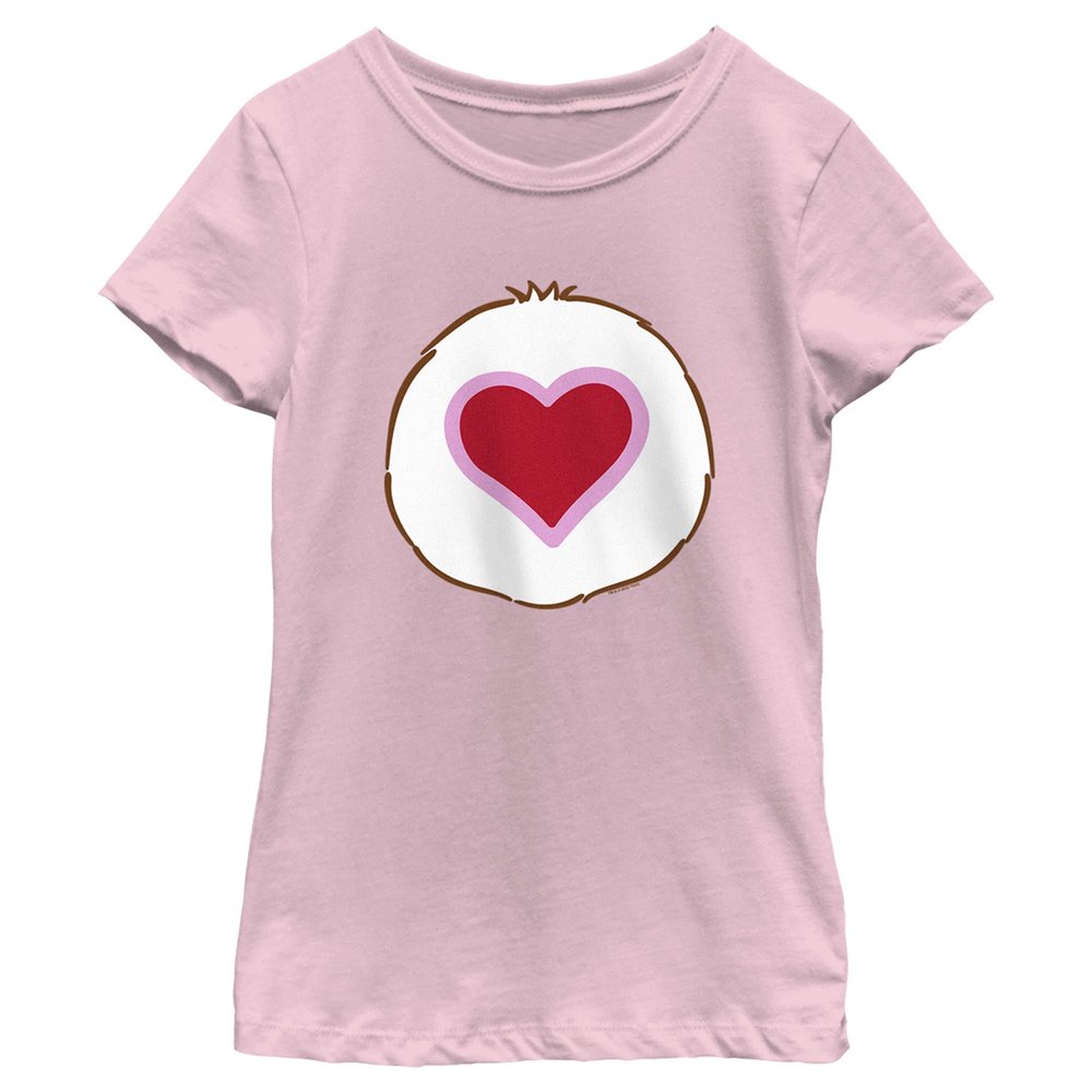 Care Bears Tenderheart Bear Girls Short Sleeve Tee Shirt Light Pink
