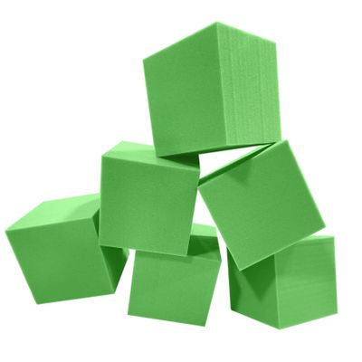 ENVIROLITE 6" Bulk Foam Cubes - Premium Quality Foam Cubes for Foam Pits | for BMX Pits, Trampoline Parks, Ninja Gyms, Gymnastics & Skatepark Foam Pits | 64 Foam Cubes, Lime Green