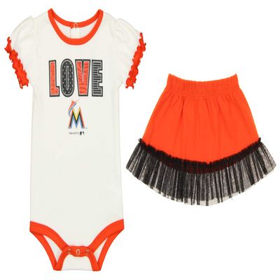 Outerstuff MLB Newborn (0M-9M)/Infants (12M-24M) Home Field Dress with Bloomer, Miami Marlins, 18 Months