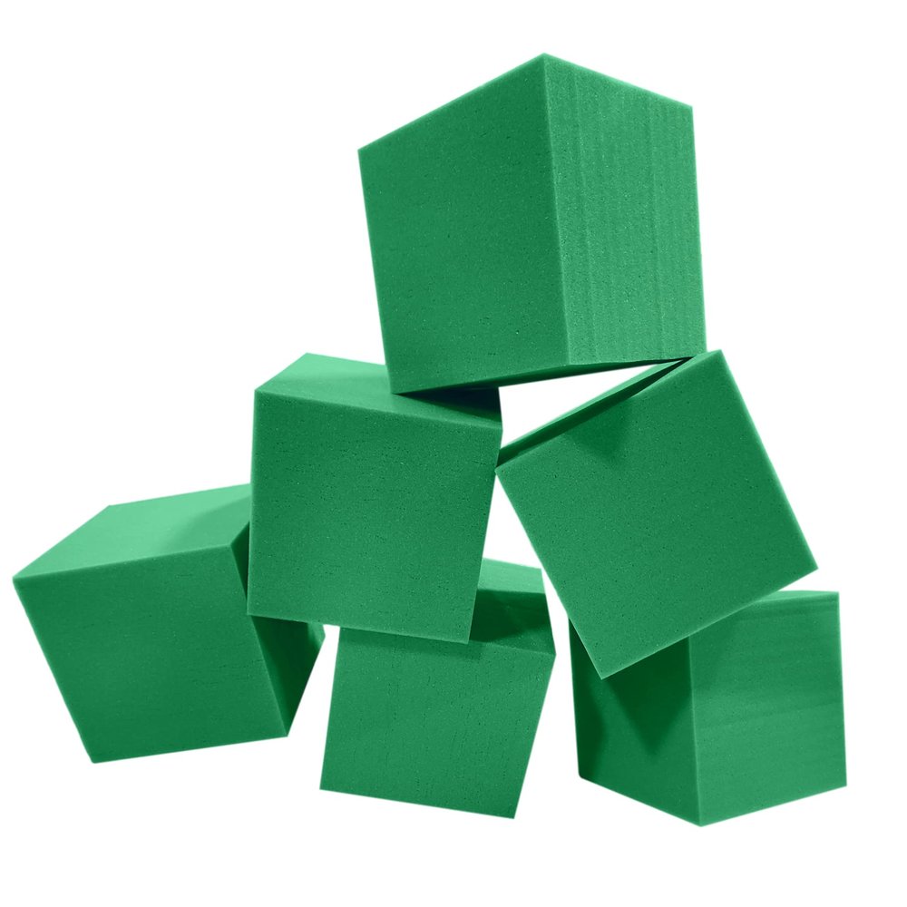 ENVIROLITE 6" Bulk Foam Cubes - Premium Quality Foam Cubes for Foam Pits | for BMX Pits, Trampoline Parks, Ninja Gyms, Gymnastics & Skatepark Foam Pits | 64 Foam Cubes, Kelly Green