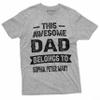 Men's Customizable Dad Belongs to Your Kids Names T-Shirt | Father's Day Custom Tee (Medium Grey) view 1