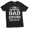 Men's Customizable Dad Belongs to Your Kids Names T-Shirt | Father's Day Custom Tee (Medium Grey) view 2