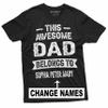 Men's Customizable Dad Belongs to Your Kids Names T-Shirt | Father's Day Custom Tee (Medium Grey) view 3