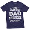 Men's Customizable Dad Belongs to Your Kids Names T-Shirt | Father's Day Custom Tee (Medium Grey) view 4