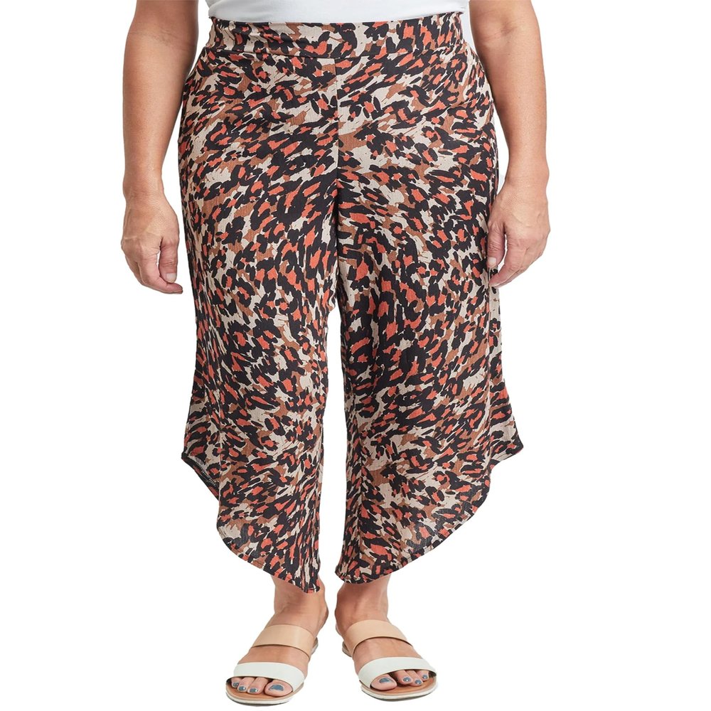Royalty For Me Womens Casual Summer Boho Beach High Rise Curve Hem Linen Pant,AN010,L