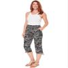 Royalty For Me Womens Capri Linen Casual Summer Boho Beach Mid-Rise Rayon Elastic Waist Side Ruched Pants,BWWHE,1X view 4