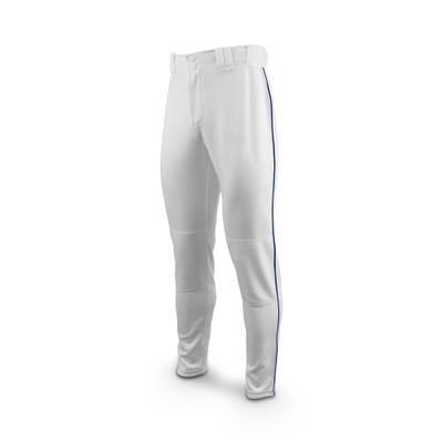MARUCCI Adult EXCEL Double-Knit Piped Baseball Pant, White/Navy Blue, Adult X-Large