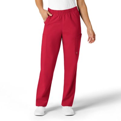WonderWink W123 Unisex Multi-Cargo Scrub Pant - Red, 4X