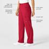 WonderWink W123 Unisex Multi-Cargo Scrub Pant - Red, 4X view 2