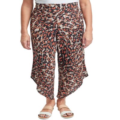 Royalty For Me Womens Casual Summer Boho Beach High Rise Curve Hem Linen Pant,AN010,M