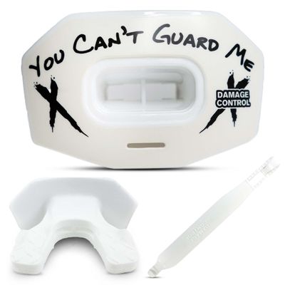 DAMAGE CONTROL Youth Football Mouth Guard  Breathable No Boil Mouthpiece, Protects Lips & Teeth, Works with Braces, Includes Helmet Strap  Sports Gear & Accessories (You Can't Guard Me)