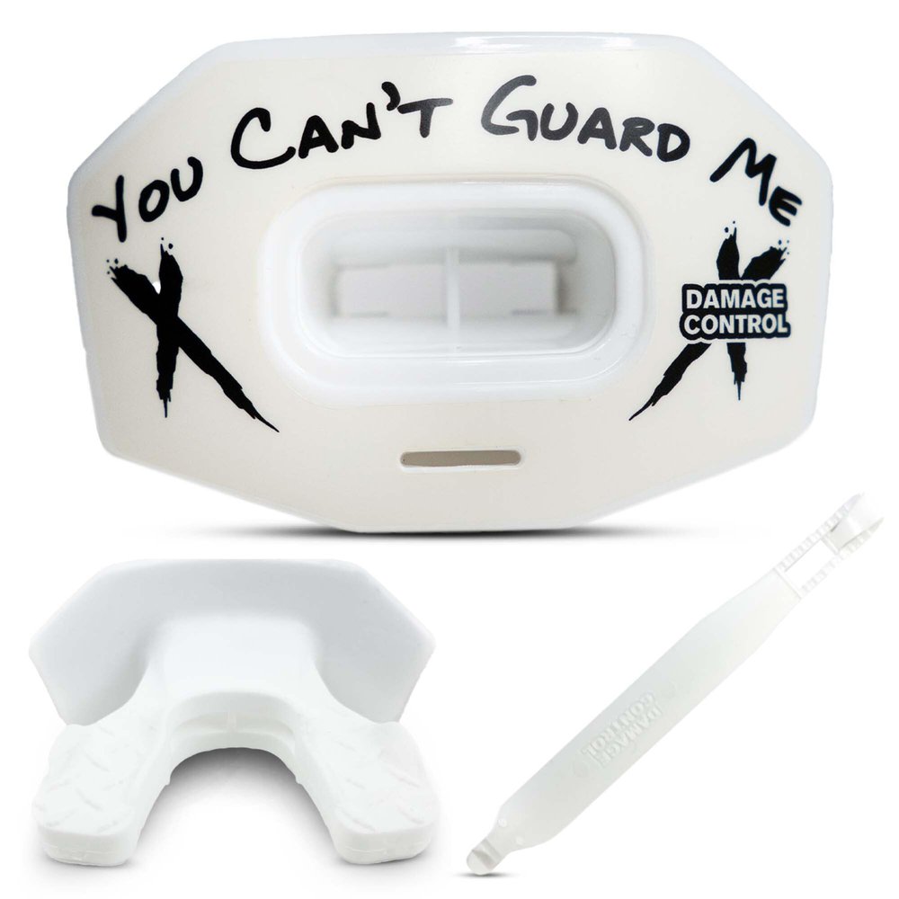 DAMAGE CONTROL Youth Football Mouth Guard  Breathable No Boil Mouthpiece, Protects Lips & Teeth, Works with Braces, Includes Helmet Strap  Sports Gear & Accessories (You Can't Guard Me)