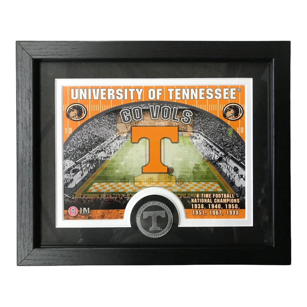 Tennessee Volunteers 9" x 11" Photo Frame with Custom Print and A Minted Medallion Coin