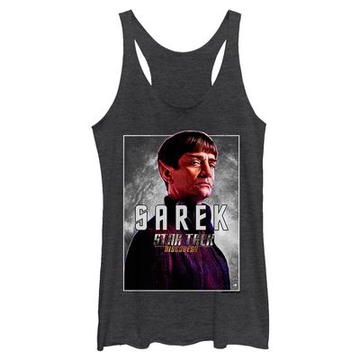 Fifth Sun Star Trek: Discovery Sarek Space Women's Racerback Tank Top, Black Heather, X-Small
