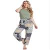 Royalty For Me Womens Drawstring Casual Summer Boho Beach Mid-Rise Rayon Jogger Pant with Pleated Hem,PW004,M view 3