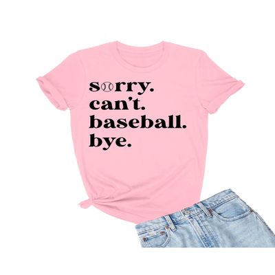 5X-Large Pink Mens Sorry Can't Baseball Bye Funny Mom T-Shirt