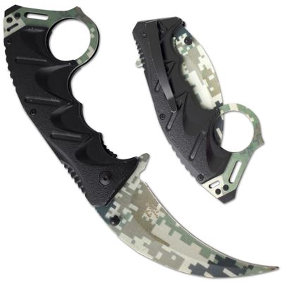 Snake Eye Tactical Everyday Carry Assist Style Folding Pocket Knife EDC (Green Camo)