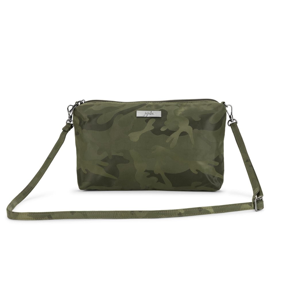 JuJuBe | Be Quick Shoulder Bag/Wristlet Purse Organizer for Travel or Diaper Bag | Camo Green, Mother's Day Gift