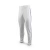 MARUCCI Adult EXCEL Double-Knit Piped Baseball Pant, White/Navy Blue, Adult X-Small view 1