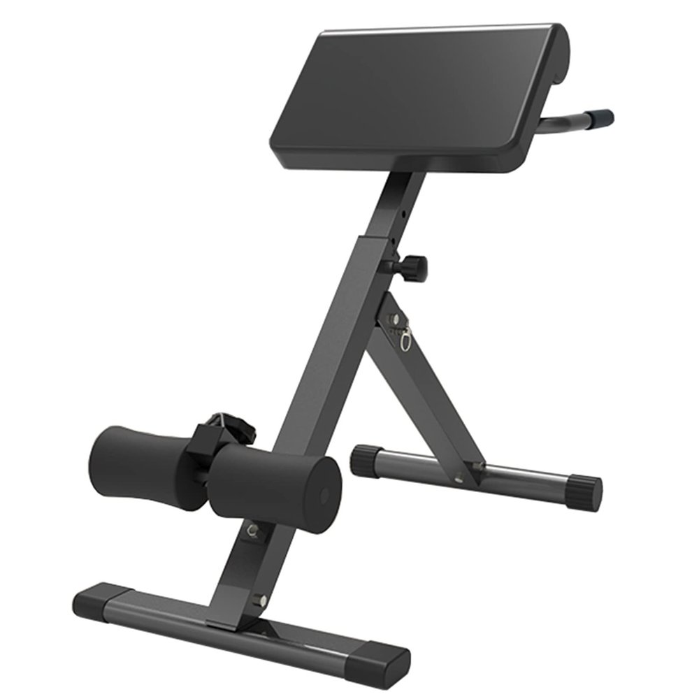 WAHHWF Roman Chair Abdominal Trainer, Heavy Duty Folding Roman Chair Hyperextension Bench Back Extension for Home Gym, Loads 330lbs (Color : Black)
