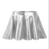 Nikiikoo Kids Girls Shiny Metallic Mini Flared Pleated Skater Skirt Athletic Dance Scooter Skorts Skirts Silver 6 Years view 1