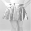 Nikiikoo Kids Girls Shiny Metallic Mini Flared Pleated Skater Skirt Athletic Dance Scooter Skorts Skirts Silver 6 Years view 3