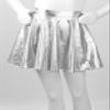Nikiikoo Kids Girls Shiny Metallic Mini Flared Pleated Skater Skirt Athletic Dance Scooter Skorts Skirts Silver 6 Years view 4