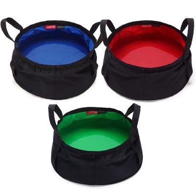 Collapsible Bucket 2 Gallon, Collapsible Sink Bucket 3 Pack, Portable Folding Bucket with Handle, Portable Camping Wash Basin Folding Water Container for Fishing (Size : Blue+Green+red)