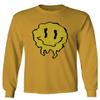 0498. Funny Happy face Melted EDM Rave Trippy Party Festival Men's Long Sleeve t Shirt (Gold 2X Large) view 1