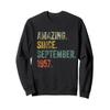 Vintage 1957 68th Birthday Amazing Since September 1957 Sweatshirt view 1
