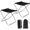 CUGBO 2Sets Portable Folding Camping Stool, Lightweight Camp Chair for Fishing Hiking, Compact Collapsible Travel Footstool for Outdoor, Beach, Backyard, Lawn,Picnic with Carry Bag,10.35" x 8.86" view 1